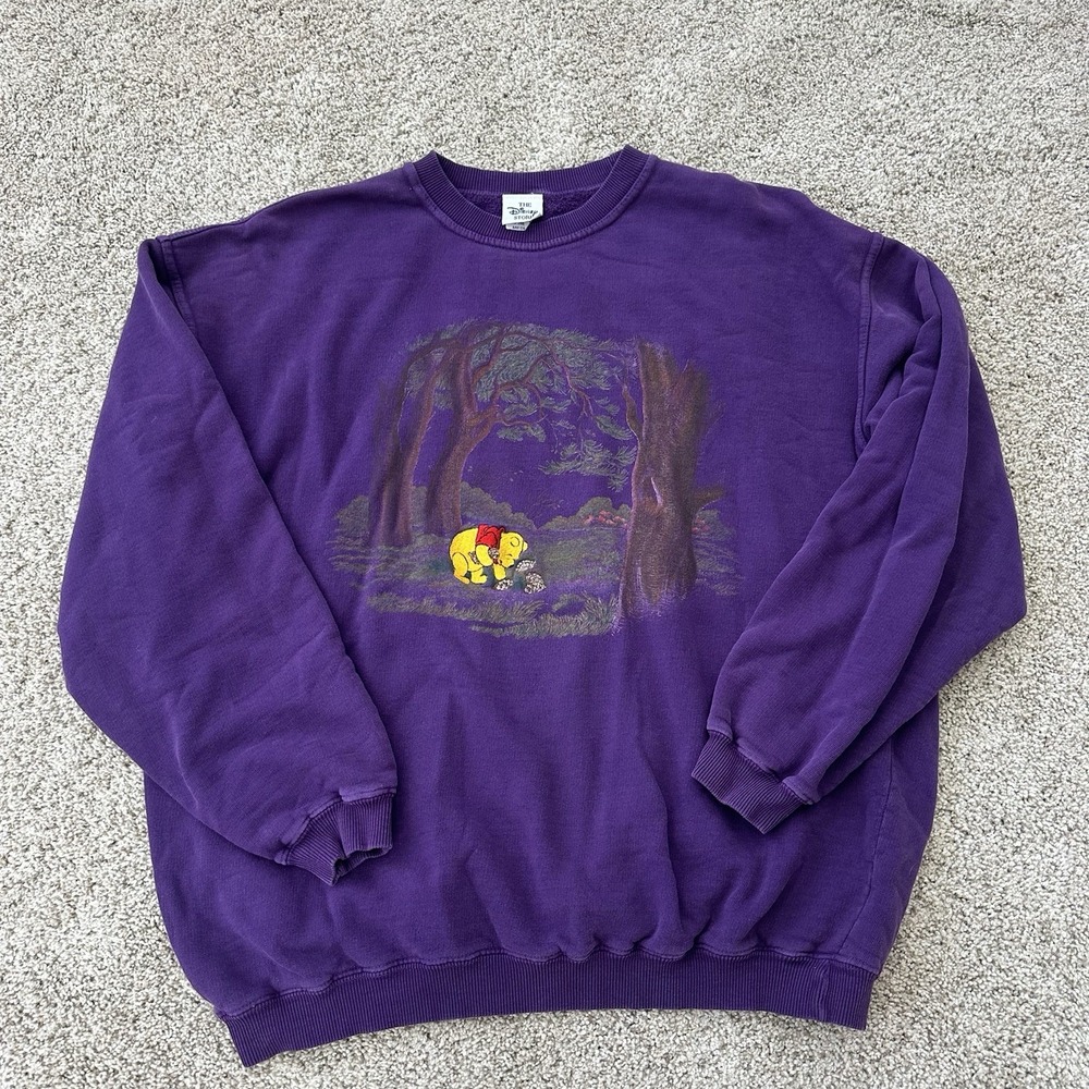 VTG 90s Disney Store Winnie the Pooh Embroidered Womens M Crewneck Sweatshirt